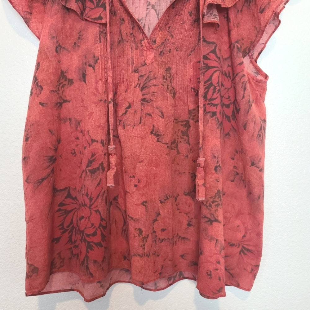 Sea New York Floral Tie Neck Blouse Top Size 8 - Picture 7 of 14